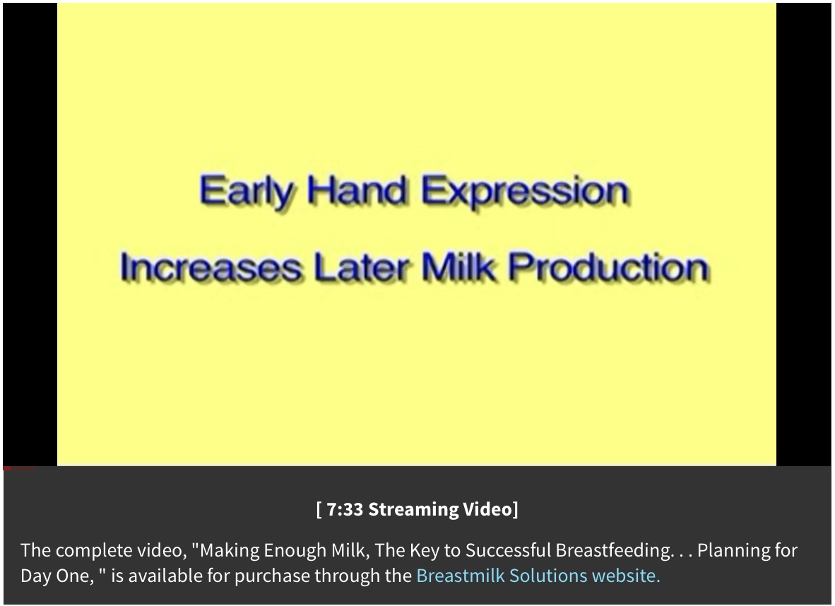 Expressing Breast Milk Video