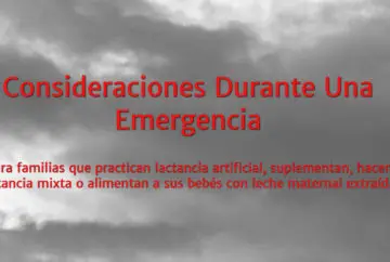 Emergency considerations for infant feeding.