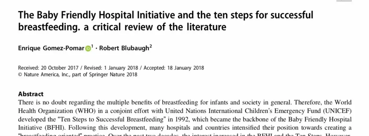 Baby-friendly hospital initiative: literature review.
