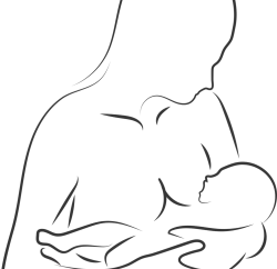 Here's a short alt tag for the image: `Mother breastfeeding baby`