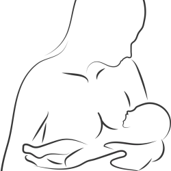 Here's a short alt tag for the image: `Mother breastfeeding baby`