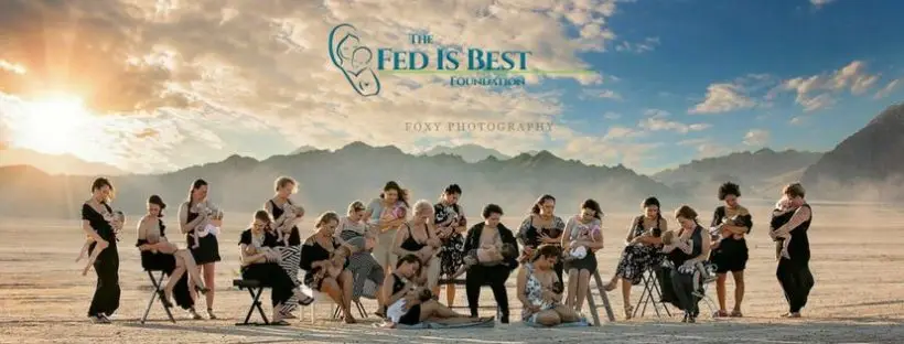 Mothers breastfeeding babies outdoors.