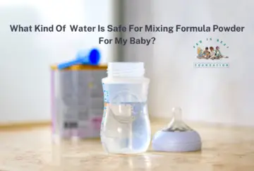 Baby bottle with water; safe formula mixing.