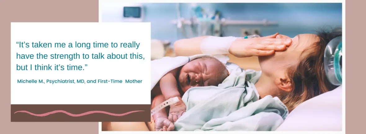 Mother and newborn in hospital bed.